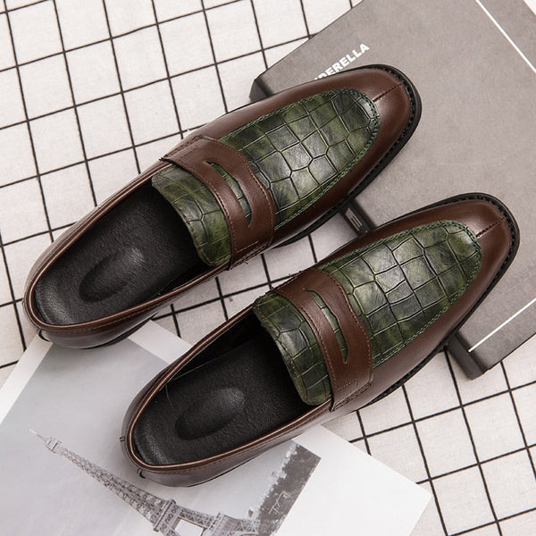 Men's Auburn Green British Style Loafer Dress Shoes