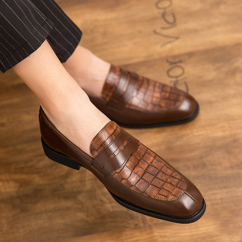 Men's Chocolate Brown Casual British Style Loafer Shoes