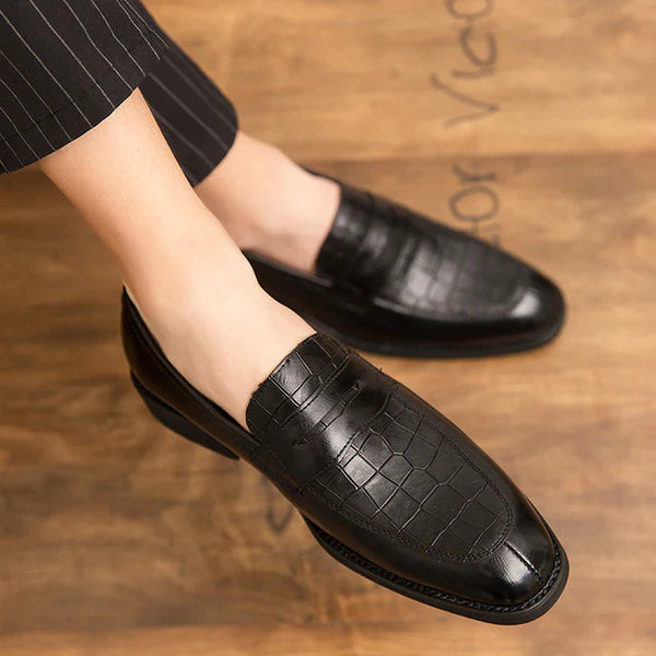 Men's Black British Style Loafer Shoes