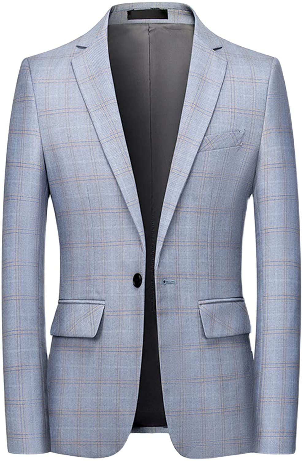 Sports Coat Blue Plaid Casual Men's Blazer