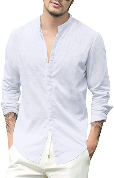 Men's Pristine Solid White Casual Button Down Shirt