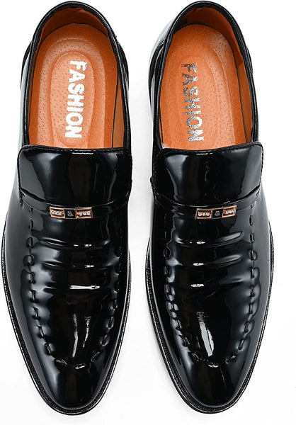 Classic Toe Cap Black Leather Oxford Dress Shoes