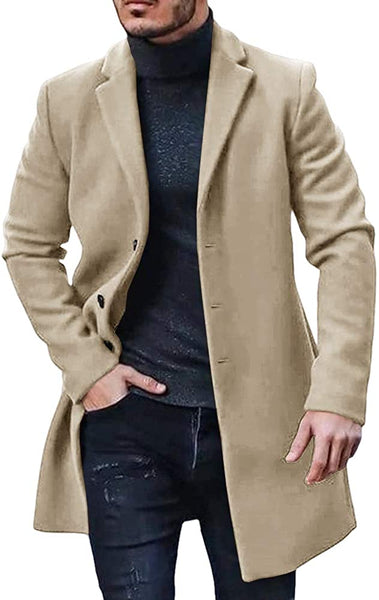 Trench Coat Khaki Winter Warm Cotton Long Jacket Overcoat