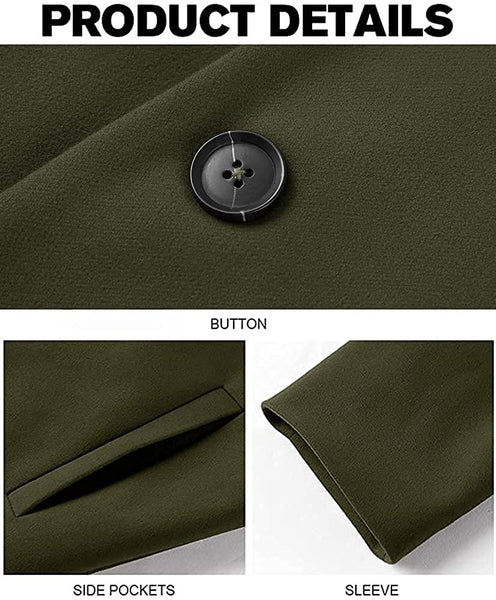 Trench Coat Army Green Winter Warm Cotton Long Jacket Overcoat