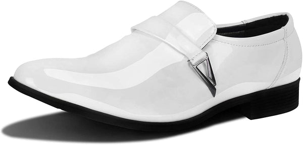 Patent Leather White Oxford Dress Shoes