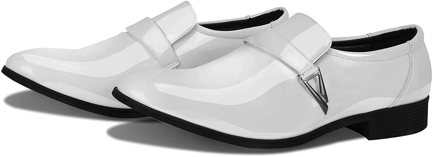 Patent Leather White Oxford Dress Shoes