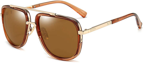 Brown Frame Retro Square Sunglasses