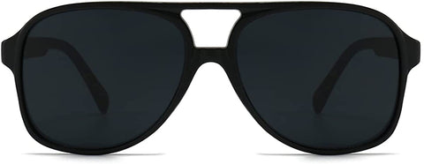 Black Polarized Lenses Pilot UV  Protection Retro Square Sunglasses
