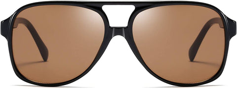 Brown Polarized Lenses Pilot UV  Protection Retro Square Sunglasses