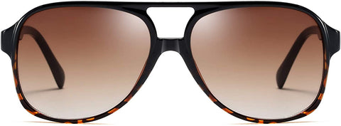 Gradient Brown Retro Square Sunglasses