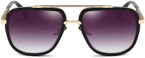 Black Gradient Lens Pilot UV Protection Retro Square Sunglasses