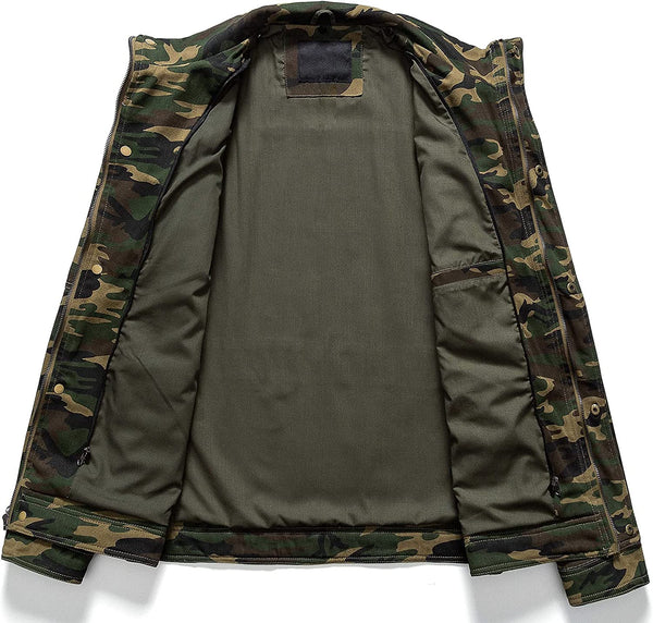 Men's Camouflage Hooded Ling Sleeve Military Style Jacket