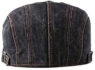 Bunschoten Black Distressed Denim Flat Ivy Newsboy Hats