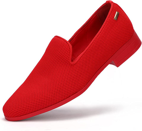 Modern Red Loafers Lightweight Tuxedo Shoes