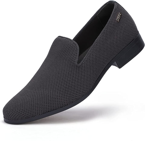 Modern Dark Grey Loafers Lightweight Tuxedo Shoes