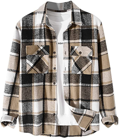 Men's Casual Coffee-a Button Down Jacket