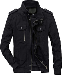 Alexander Black Stand Collar Lightweight Bomber Jacket