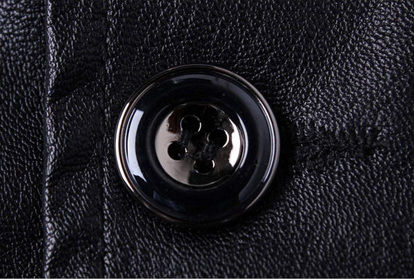 Men's 2 Button Faux Black Stylish Leather Suit Slim-Fit Blazer Jacket