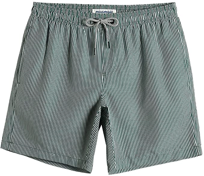 Men's Stripe Green Swim Shorts