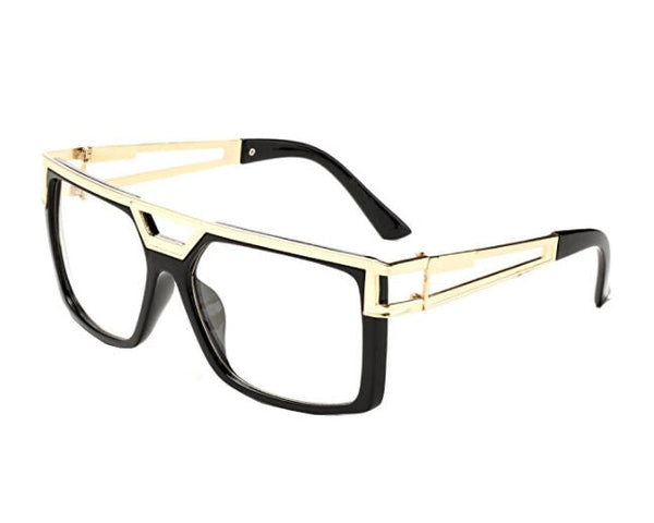 Men's Designer Hip Hop Style Clear Leopard/Silver Frames