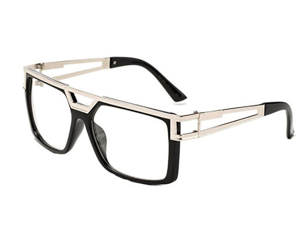 Men's Designer Hip Hop Style Clear Black/Gold Frames