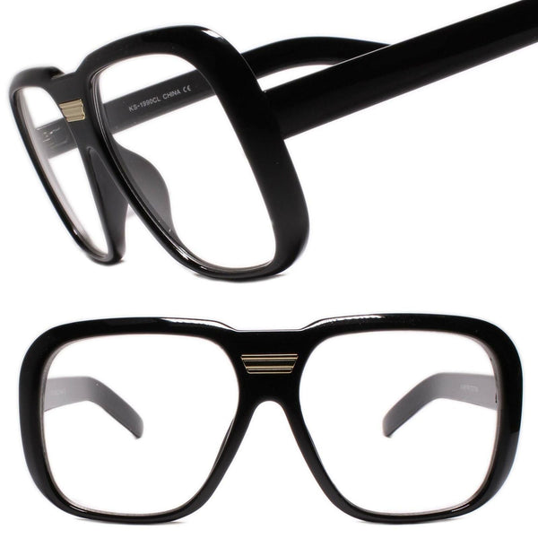 Men's Vintage Style Black Clear Frames