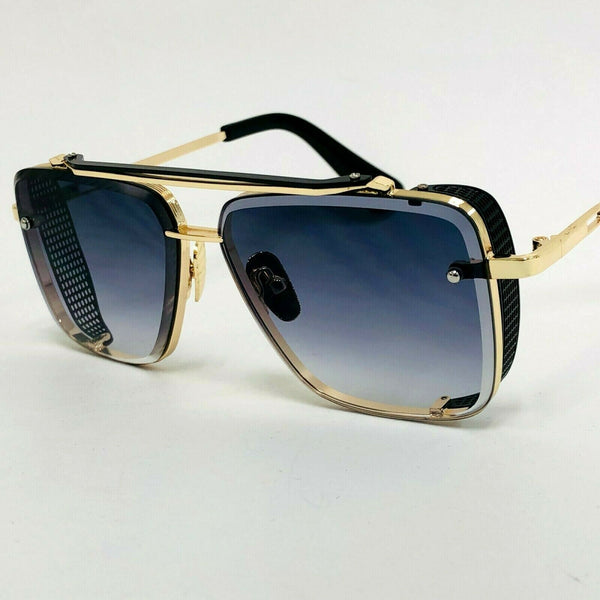 Men's Square Brown Gradient with Gold Detail Sunglasses