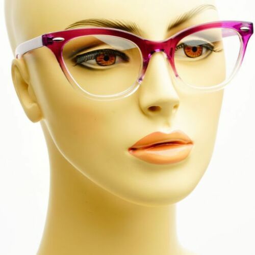 Luscious Brown Cat Eye Clear Ombre Eyeglasses