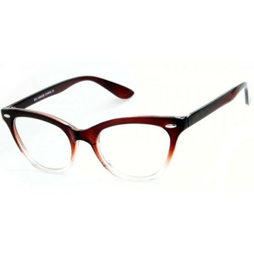 Luscious Brown Cat Eye Clear Ombre Eyeglasses