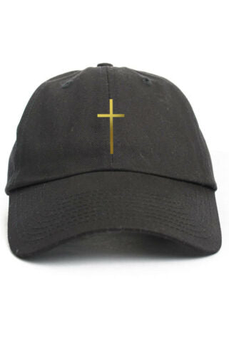 Men's Black Single Cross Dad Hat/Cap